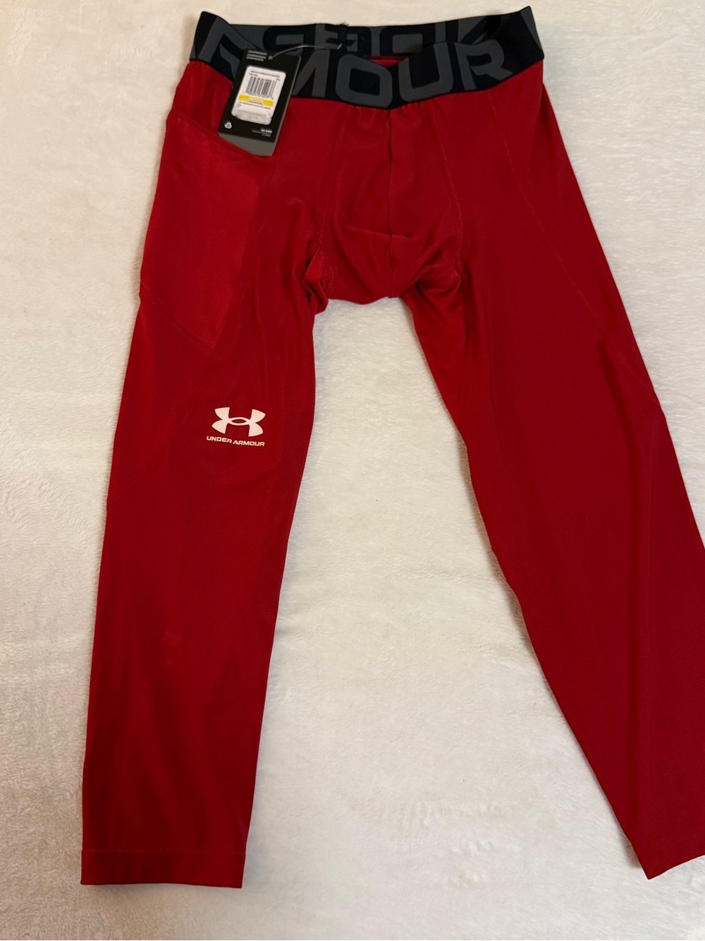 Under Armour Men’s HeatGear Compression 3/4 Leggings M Red Black NWT